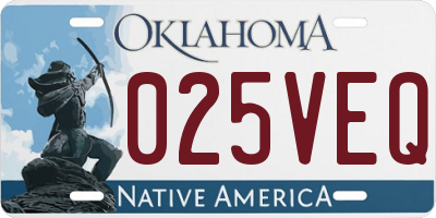 OK license plate 025VEQ