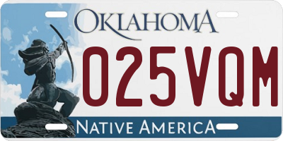 OK license plate 025VQM