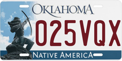 OK license plate 025VQX
