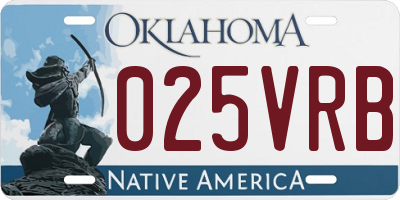 OK license plate 025VRB