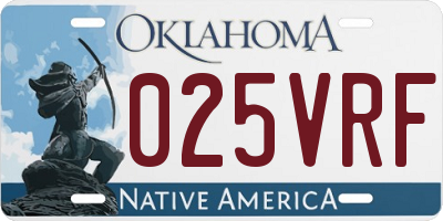 OK license plate 025VRF