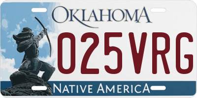 OK license plate 025VRG