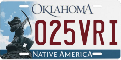 OK license plate 025VRI