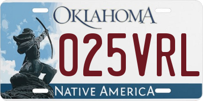 OK license plate 025VRL