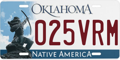 OK license plate 025VRM
