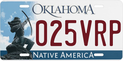 OK license plate 025VRP