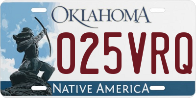 OK license plate 025VRQ