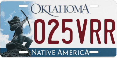 OK license plate 025VRR
