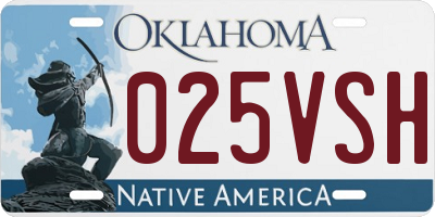 OK license plate 025VSH