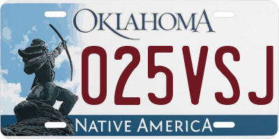 OK license plate 025VSJ