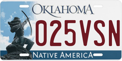 OK license plate 025VSN