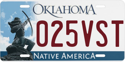 OK license plate 025VST