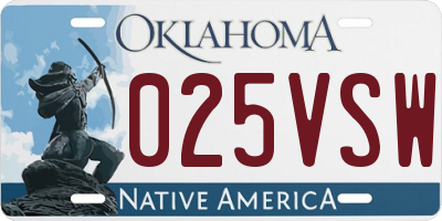 OK license plate 025VSW