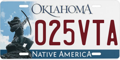 OK license plate 025VTA