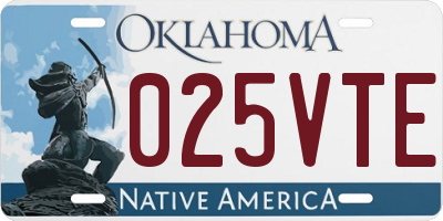 OK license plate 025VTE