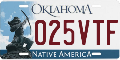OK license plate 025VTF