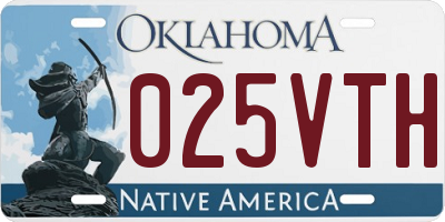 OK license plate 025VTH