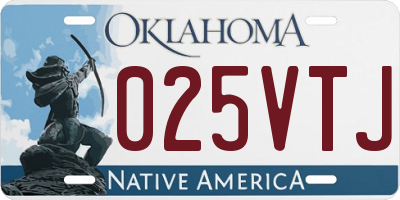 OK license plate 025VTJ