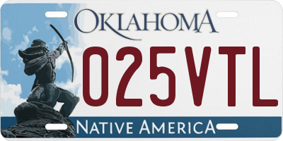 OK license plate 025VTL