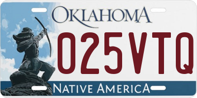 OK license plate 025VTQ