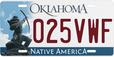 OK license plate 025VWF
