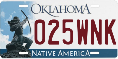 OK license plate 025WNK