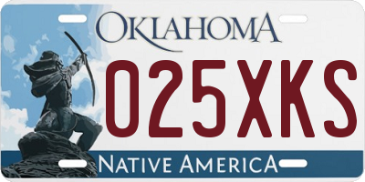 OK license plate 025XKS