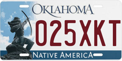 OK license plate 025XKT