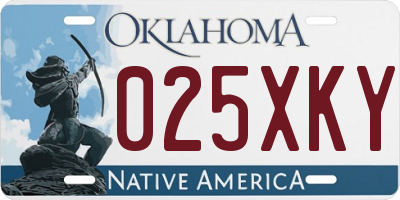 OK license plate 025XKY