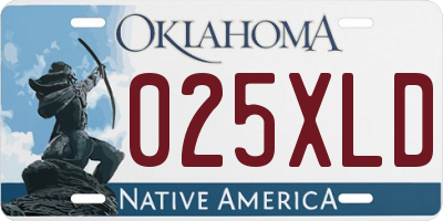 OK license plate 025XLD