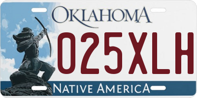 OK license plate 025XLH