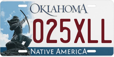 OK license plate 025XLL