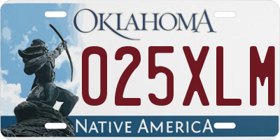 OK license plate 025XLM