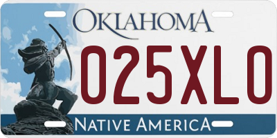 OK license plate 025XLO