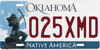 OK license plate 025XMD