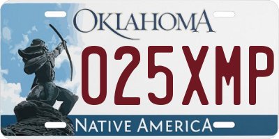 OK license plate 025XMP