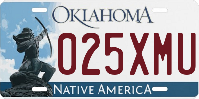 OK license plate 025XMU