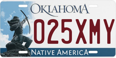 OK license plate 025XMY