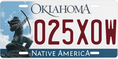 OK license plate 025XOW