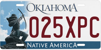 OK license plate 025XPC