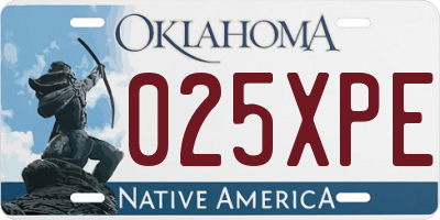 OK license plate 025XPE