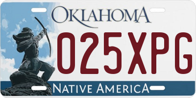 OK license plate 025XPG
