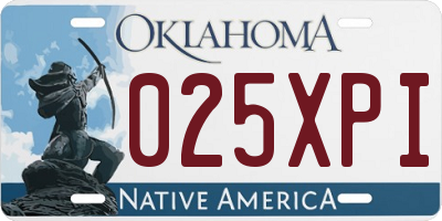 OK license plate 025XPI
