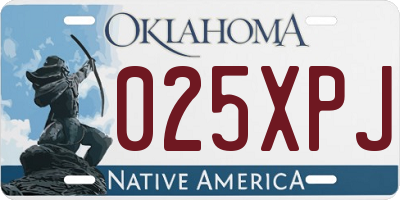OK license plate 025XPJ