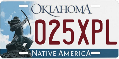 OK license plate 025XPL