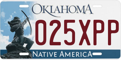 OK license plate 025XPP