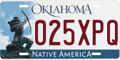 OK license plate 025XPQ