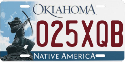 OK license plate 025XQB