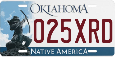 OK license plate 025XRD