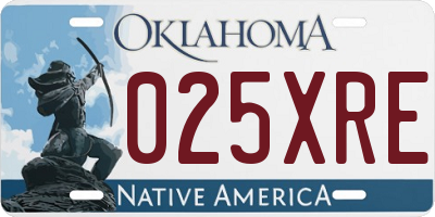 OK license plate 025XRE